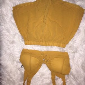 Zaful two piece mustard set